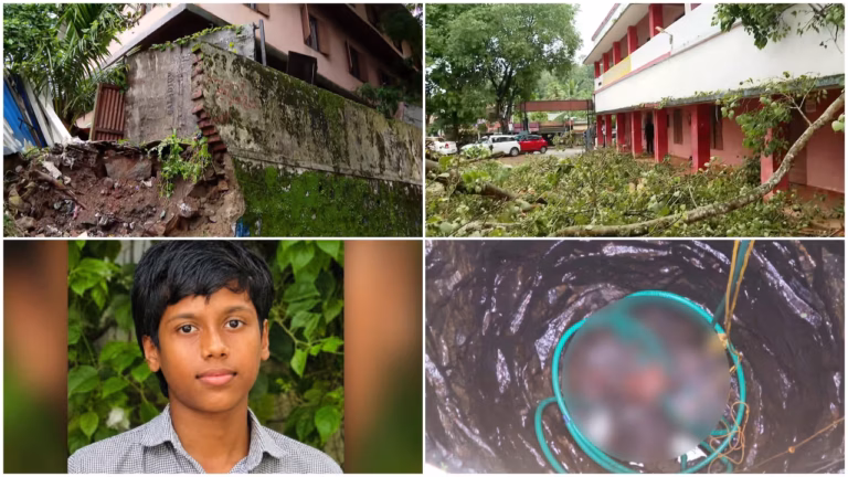 പെരുമഴയിൽ തകർന്ന് മതിലും മരങ്ങളും; രണ്ട് സ്കൂളുകളിൽ വൻ നാശനഷ്ടം, ആളപായമില്ല
