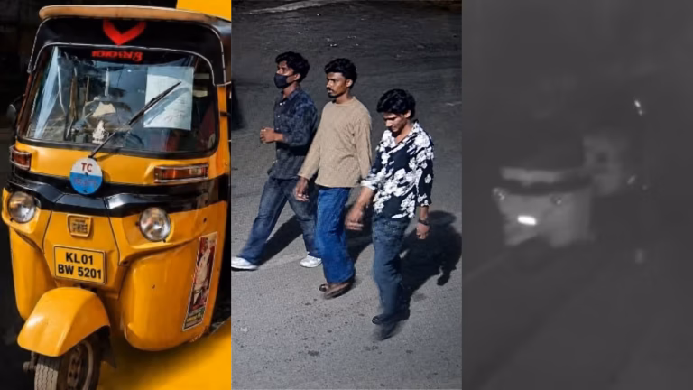 ദേശീയപാതയോരത്ത് പാർക്ക് ചെയ്ത ഓട്ടോറിക്ഷ മോഷ്ടിച്ചു; പ്രതികളുടെ ദൃശ്യങ്ങൾ സി.സി.ടി.വിയിൽ