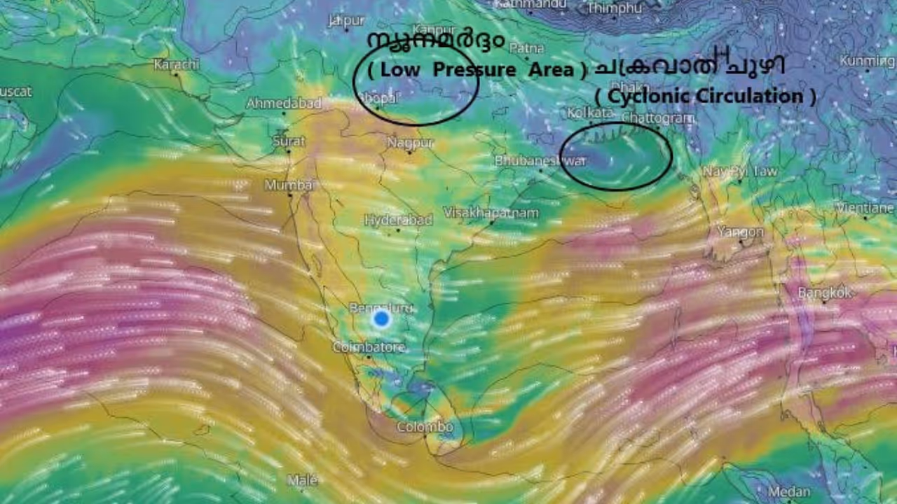 ബംഗാൾ ഉൾക്കടലിൽ ചക്രവാതച്ചുഴി; ന്യൂനമർദ്ദത്തിന് സാധ്യത, കേരളത്തിൽ വ്യാപക മഴ മുന്നറിയിപ്പ്